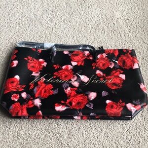 VICTORIA’S SECRET RED FLORAL TOTE BAG